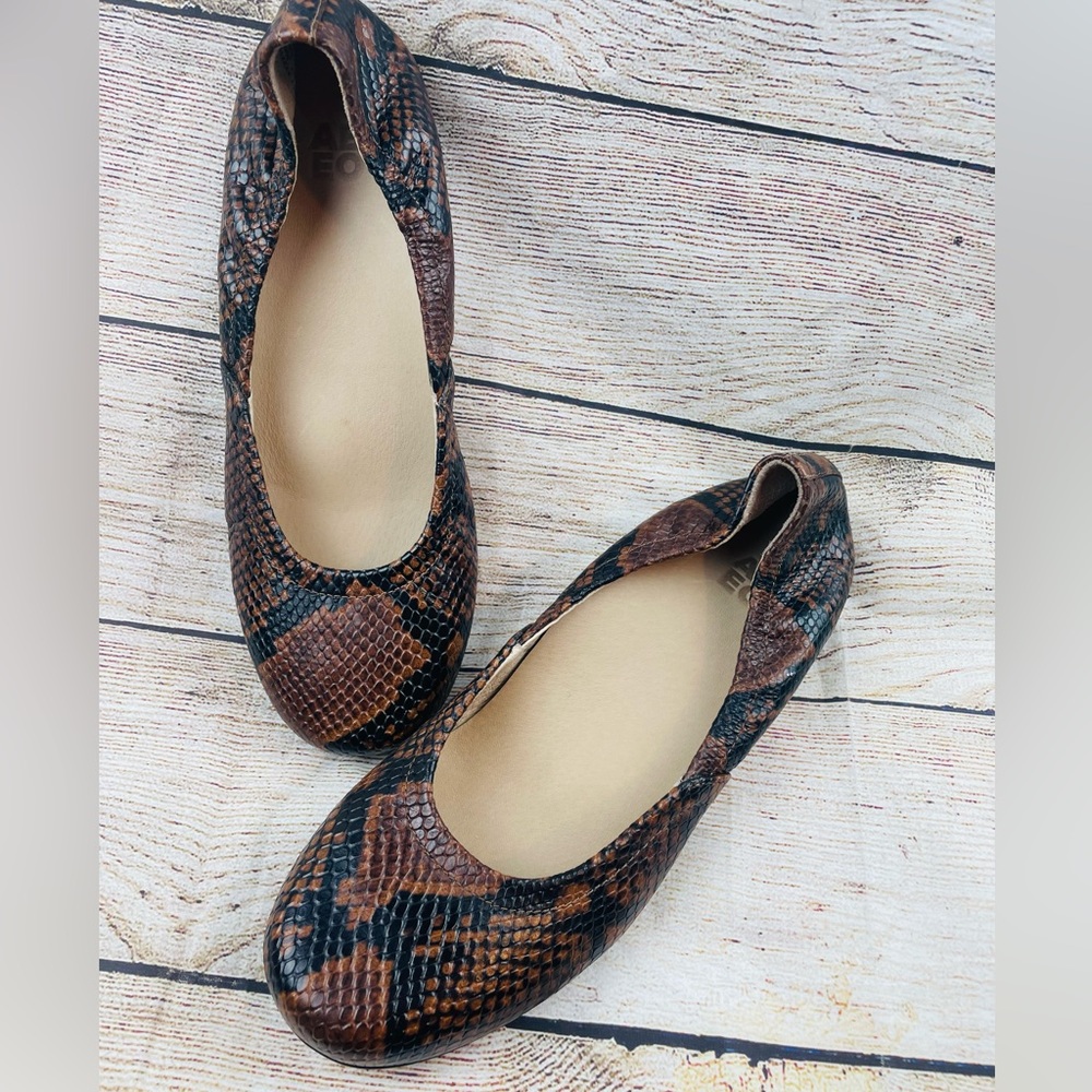 ABEO Tilly Women Snakeskin Leather Ballet Flats Women Sizes 9-9.5